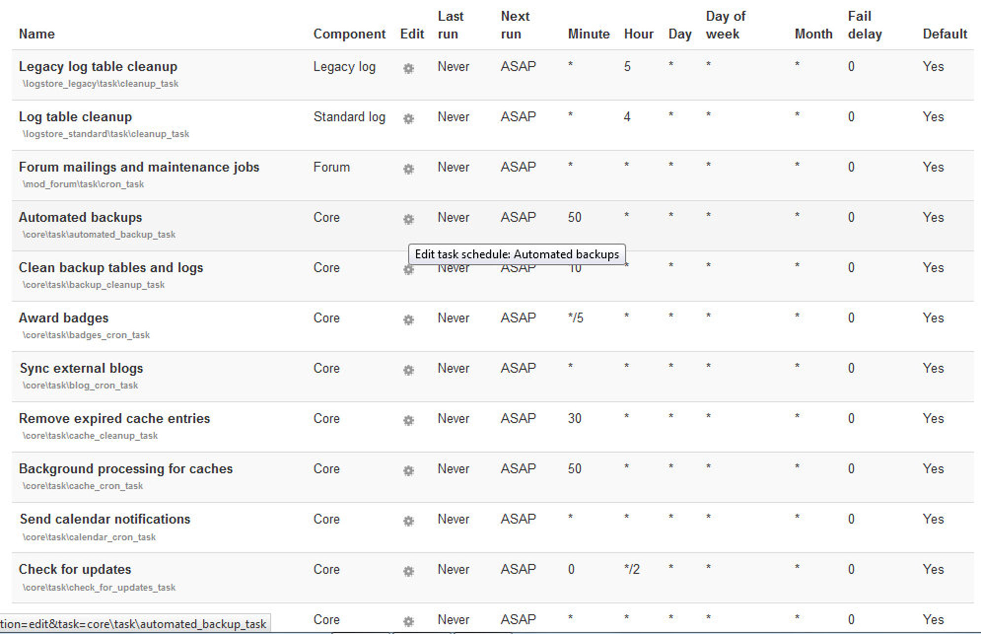 Figure 19-14 Scheduled Tasks settings